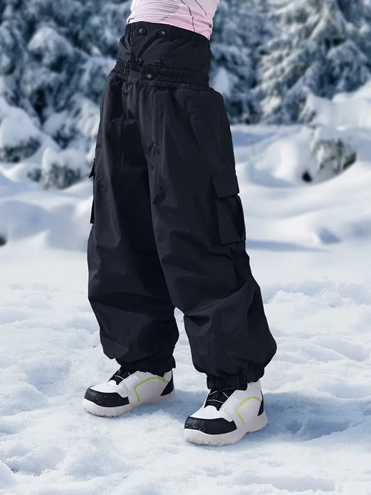 Kids Loose Fit Snow & Ski Pants Removable Shoulder Strapļ¼å¤å¶ļ¼Ā