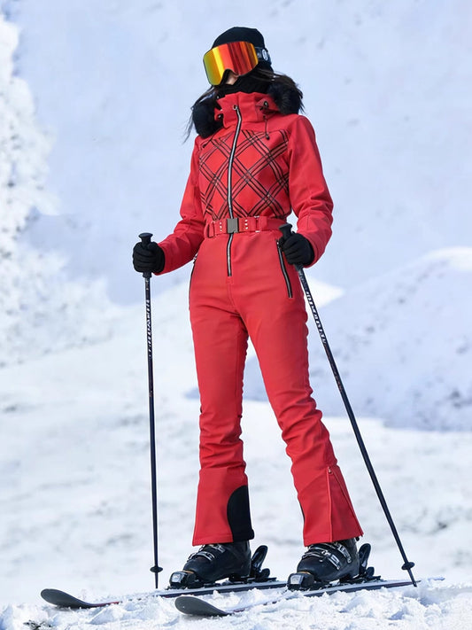 Women Chic Ski & Snowboard Suits Full Body One-piece Jumpsuits
