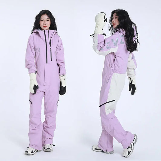 Women Outdoor Hooded Ski Suits Winter One Piece Snowsuits Jumpsuitsļ¼å¤å¶ļ¼Ā