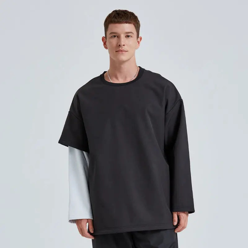 Fake Two Pieces Hot Drill Sweatshirt
