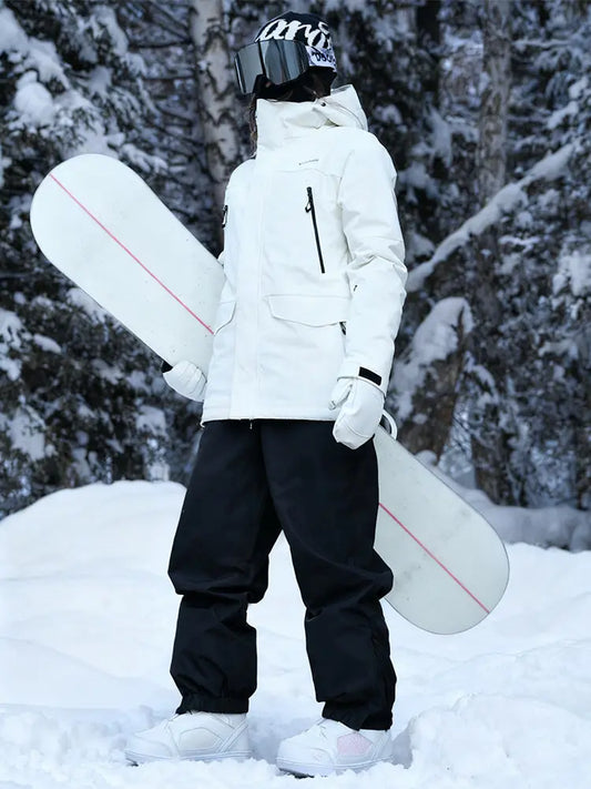 Couple Style Hooded Snow Jackets & Pants Set