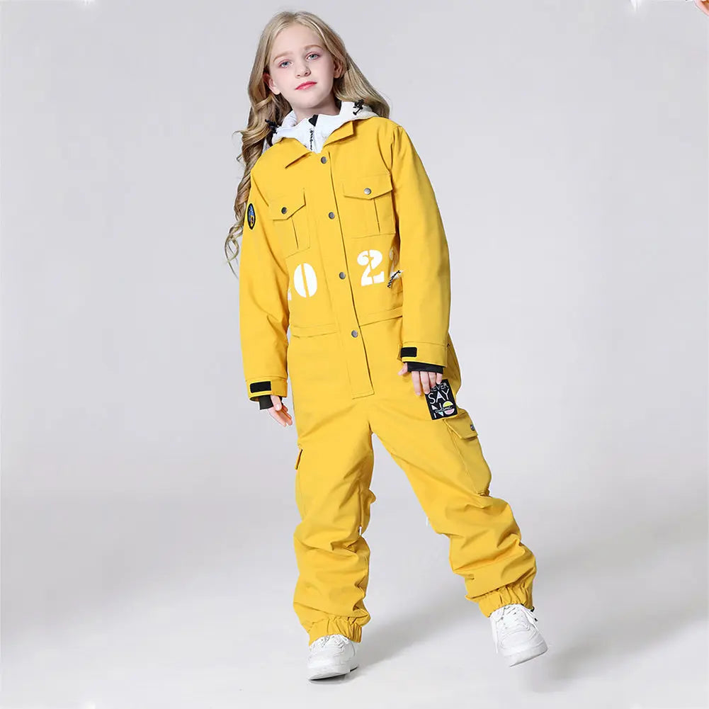 Hotian Boys & Girls One Piece Snowsuits Breathable Contrast Hooded HOTIAN