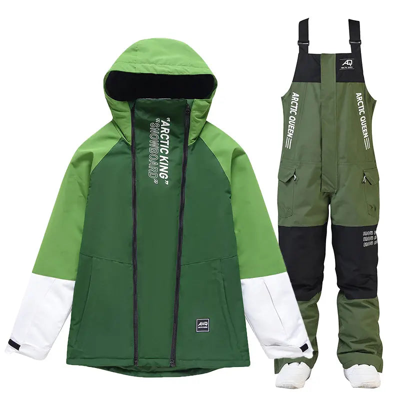 Hotian Men Snowboard Suits Cargo Jacket & Bibs Pants