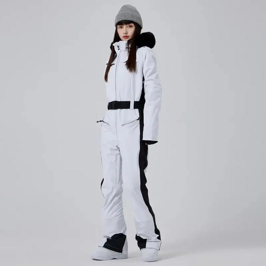 Hotian Women High Neck Hooded One Piece Ski SuitsĀ
