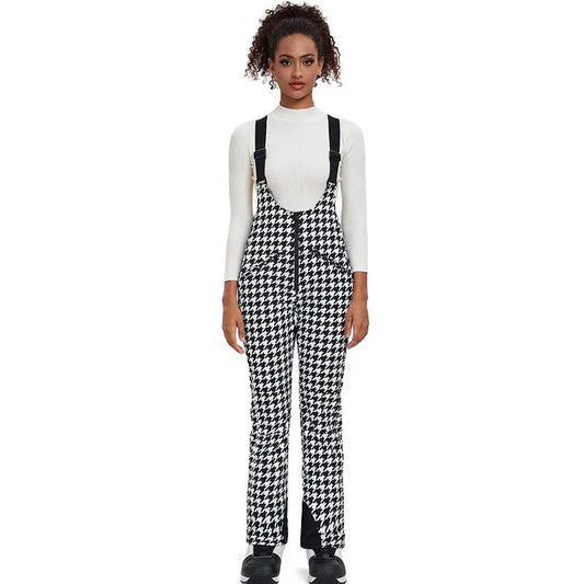 Unique Houndstooth One-piece Ski Jumpsuits SnowsuitsĀ
