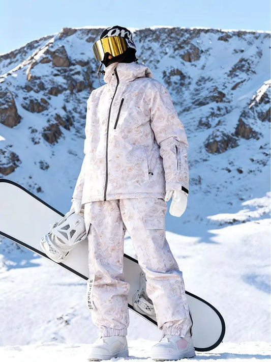 Unique Windproof Ski Suit Set for Winter Printed Sports Wear