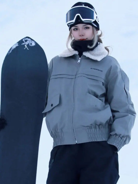 Unisex Sherpa Collar Ski Jacket ā Warm Insulated Snowboard Coat