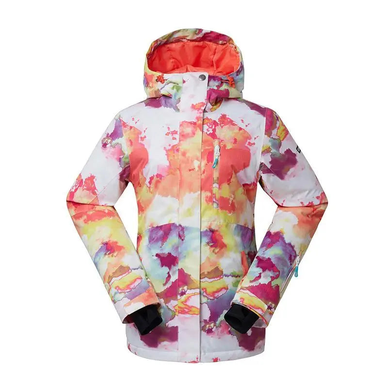 HOTIAN Colorful High Ski Suit Side Opening And Closing Zipper Snowboard Jacket HOTIAN
