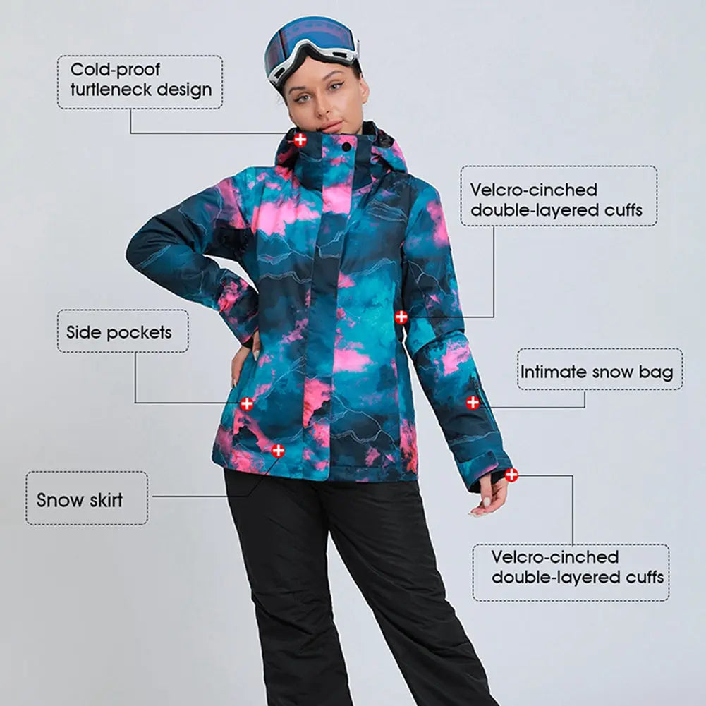 HOTIAN Women's Snowboard Jacket and Pants Set Ski Suits HOTIAN