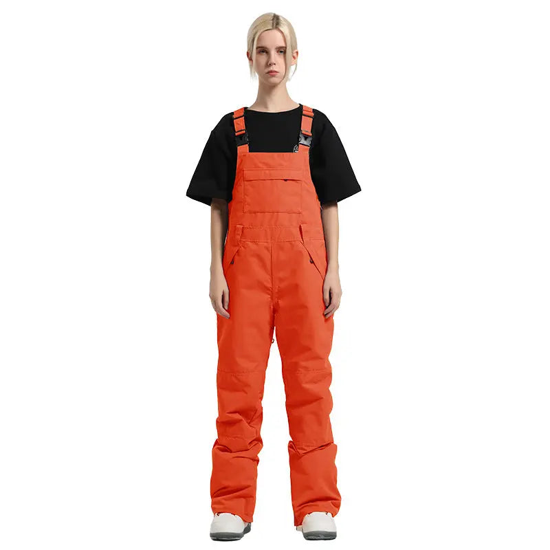 Unisex Colorblock Snowboard Bib Overalls Baggy Ski Pants（复制） 
