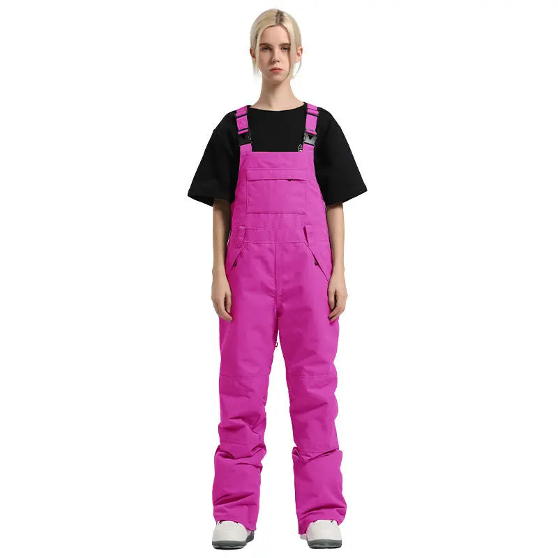 Unisex Colorblock Snowboard Bib Overalls Baggy Ski Pants（复制） 