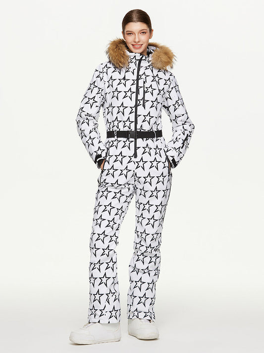 Women's Arctic Queen Winter Fantasy Full Body Onesie Ski Jumpsuit 