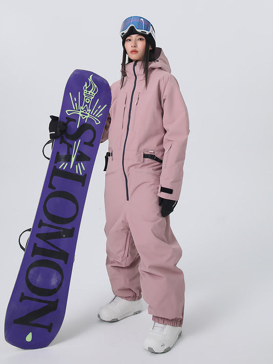 Women's Searipe Mountain Freerider One Piece Ski Suits Full Body Baggy Snowsuits 