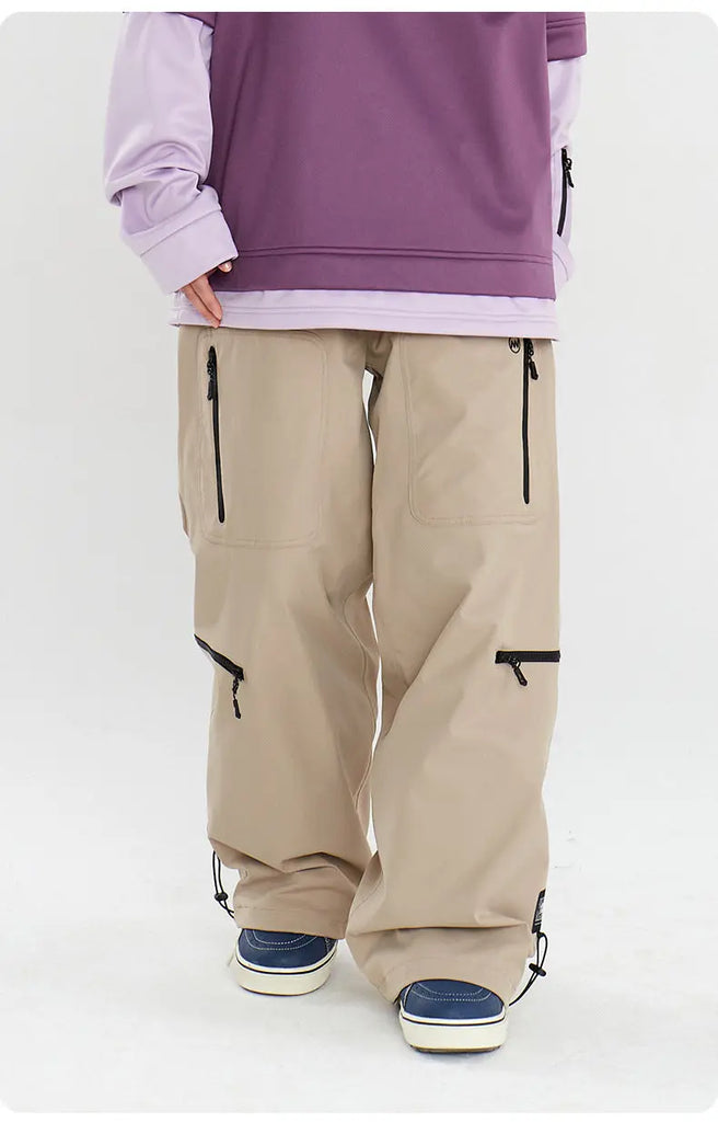 Baggy Snowboard Trousers Unisex Cargo Ski Pants 