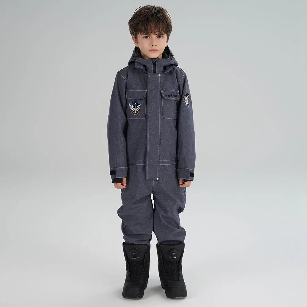 Boys Demin One Piece Snowsuits