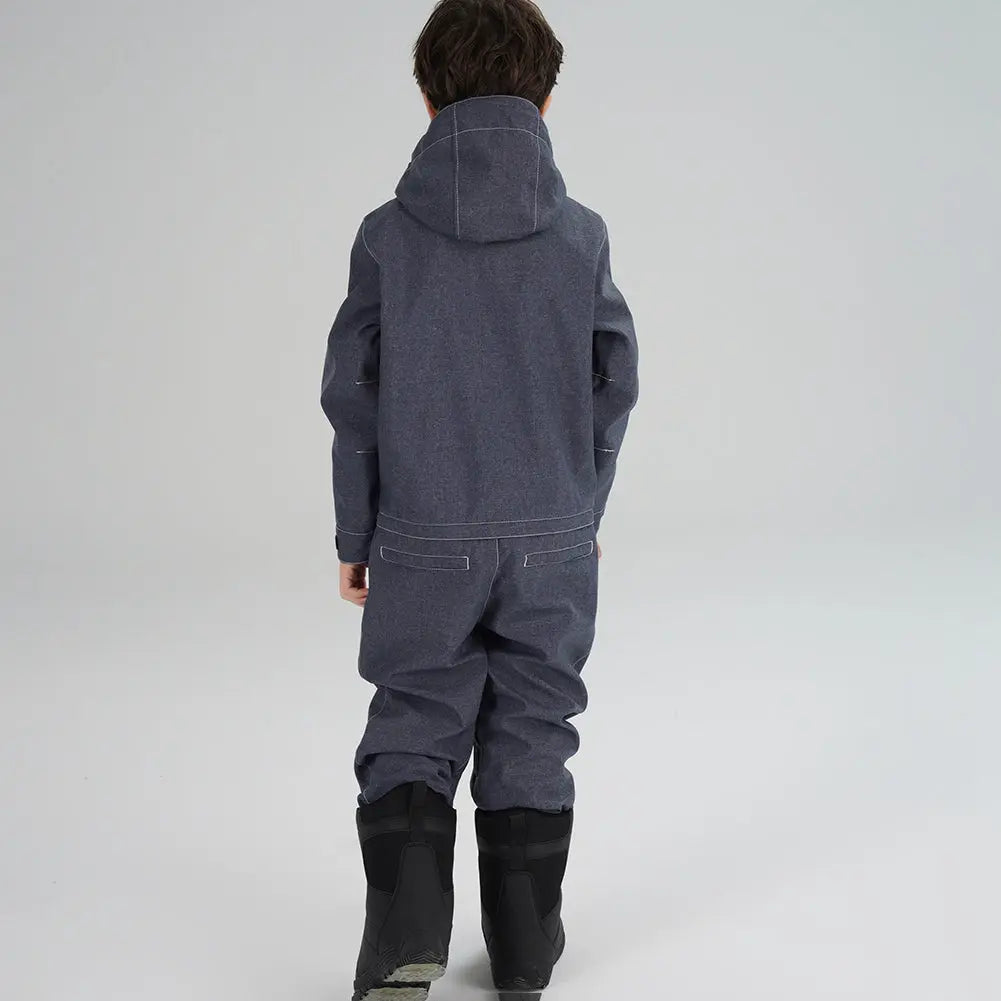 Boys Demin One Piece Snowsuits