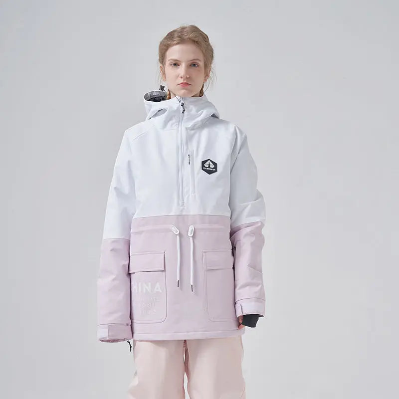 Couple Outdoor Colorblock Snowboard Anorak Jacket HOTIANSNOW