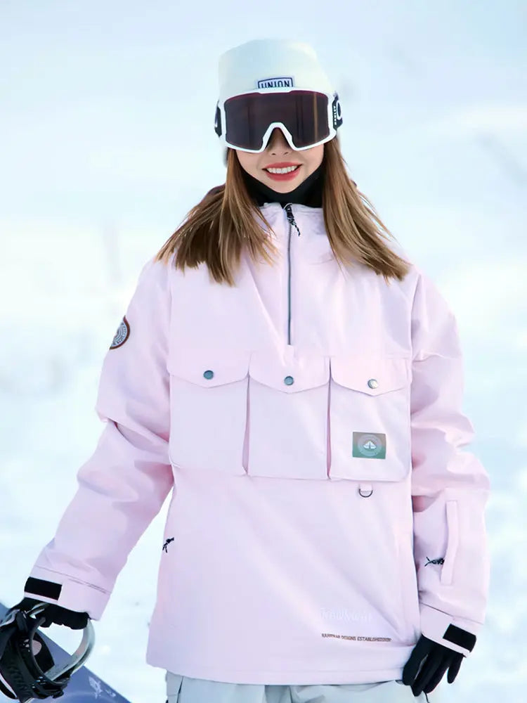 HOTIAN Skijack en broek voor dames, 2-delige set, skipak, waterdicht, winddicht, winter, warm, skiën, sneeuw, skiën, GR BK, M HOTIAN Skijack en broek voor dames, 2-delige set, skipak, waterdicht, winddicht, winter, warm, skiën, sneeuw, skiën, GR BK, M