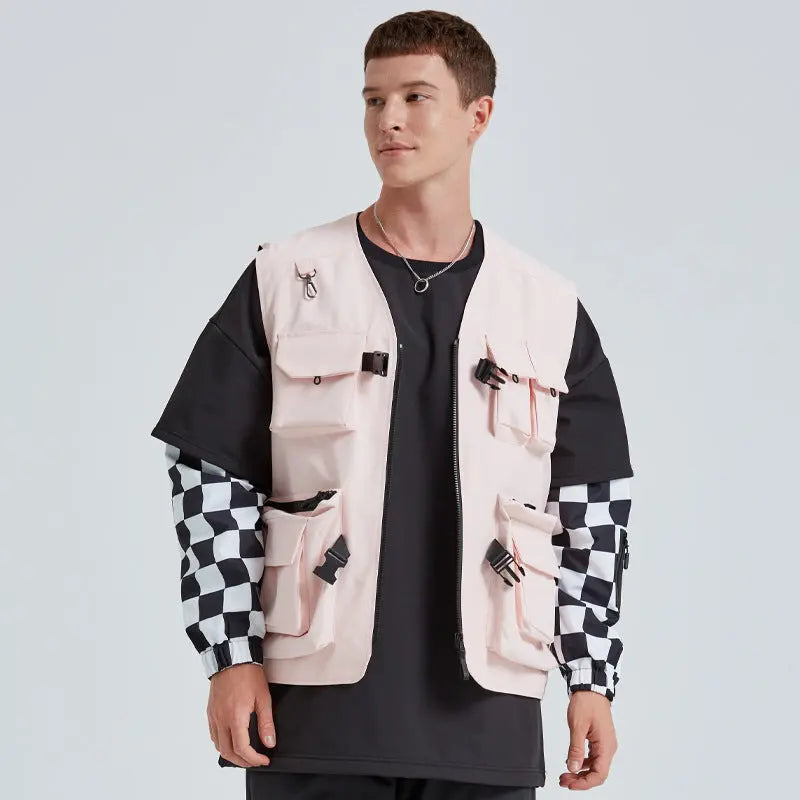 Fashion Couple Style Cargo Pocket Snow Vest HOTIANSNOW