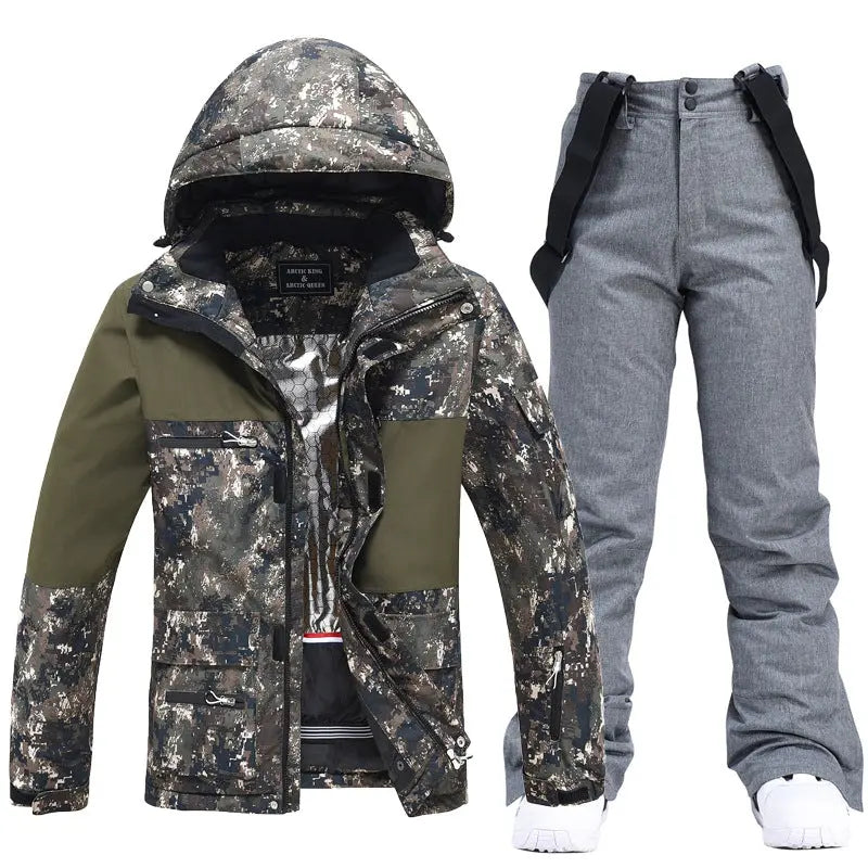 Floral Printed Snow Jackets & Bibs Set for Women HOTIANSNOW