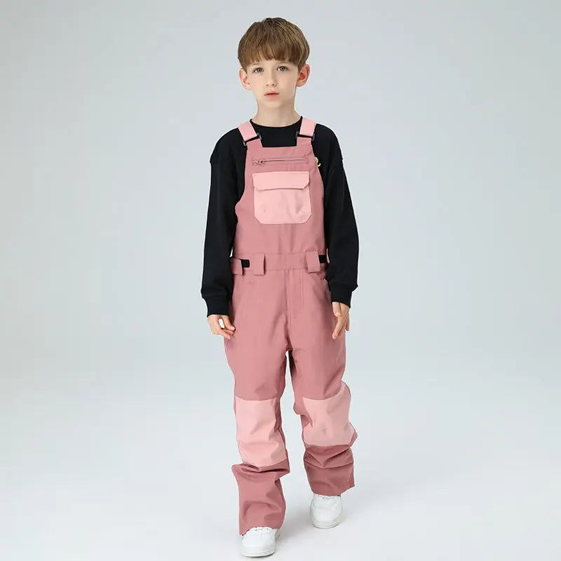 HOTIAN Boys Colorblock Ski Overall Bib Pants HOTIAN