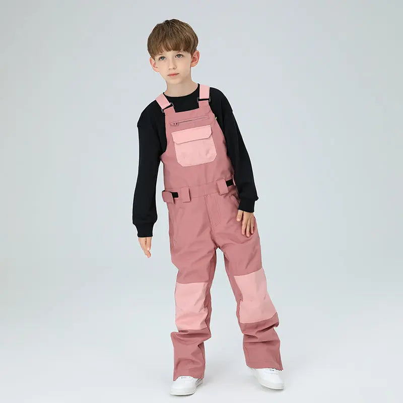 HOTIAN Boys Colorblock Ski Overall Bib Pants HOTIAN