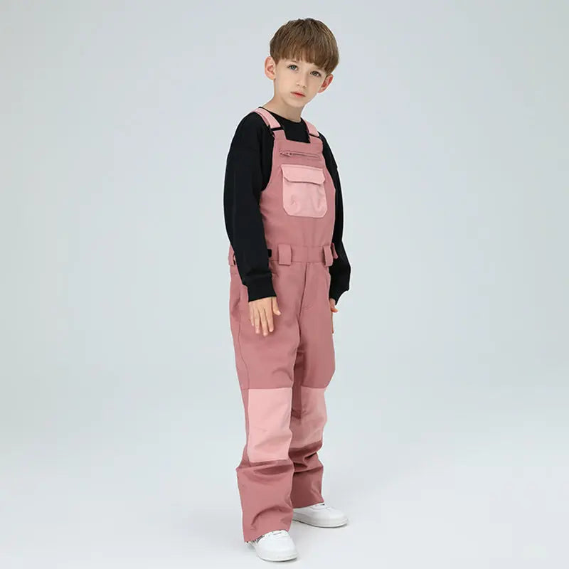 HOTIAN Boys Colorblock Ski Overall Bib Pants HOTIAN