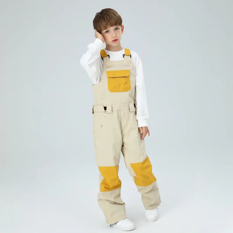 HOTIAN Boys Colorblock Ski Overall Bib Pants HOTIAN