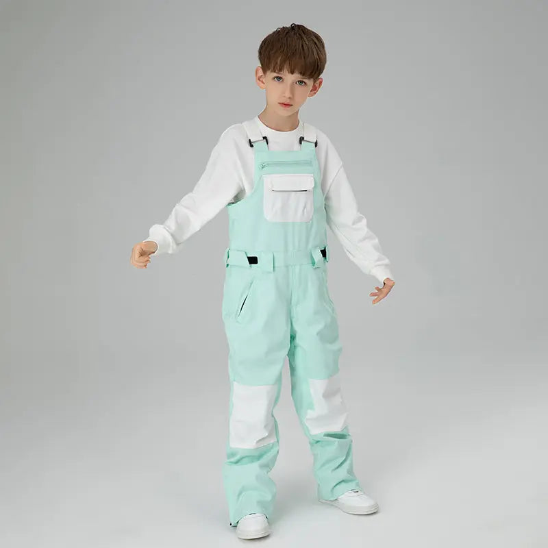 HOTIAN Boys Colorblock Ski Overall Bib Pants HOTIAN