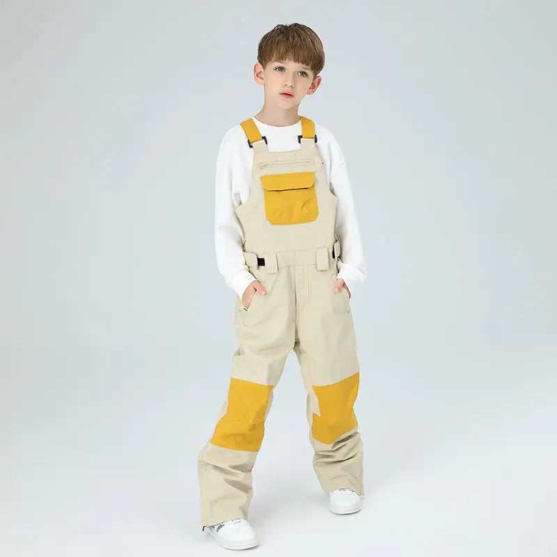 HOTIAN Boys Colorblock Ski Overall Bib Pants HOTIAN