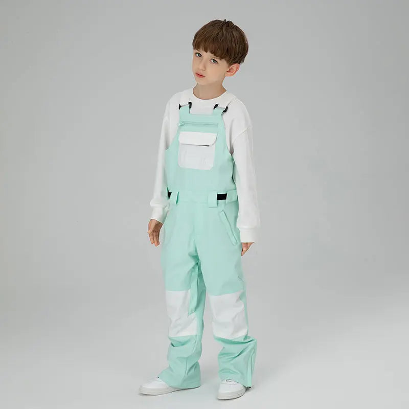 HOTIAN Boys Colorblock Ski Overall Bib Pants HOTIAN