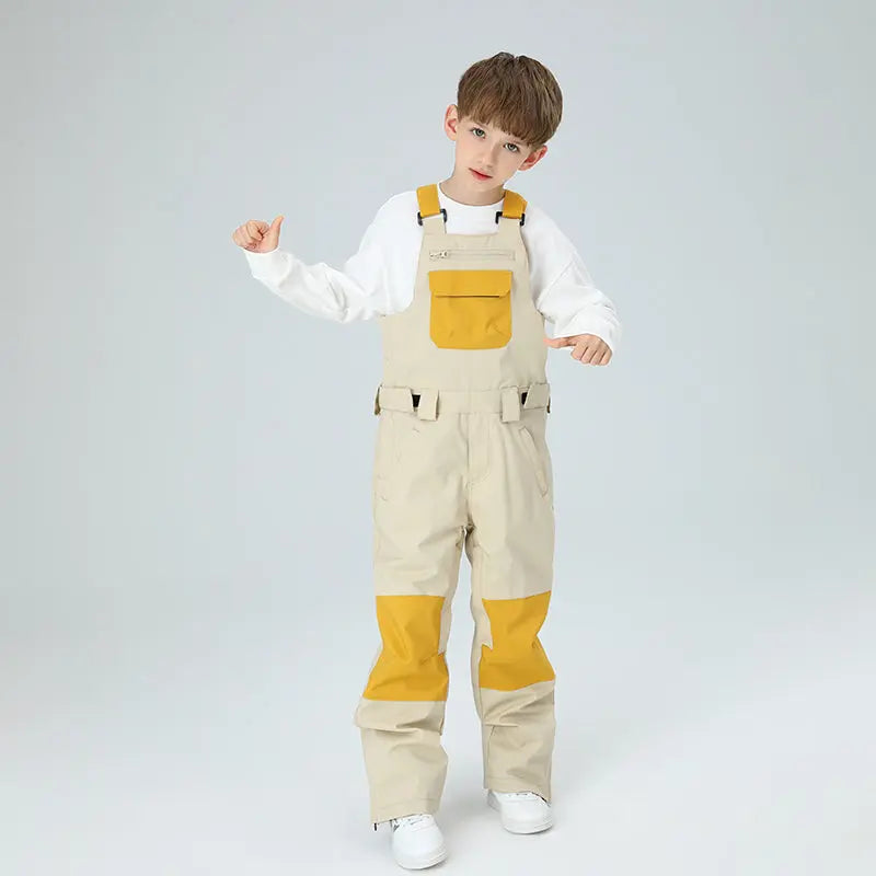 HOTIAN Boys Colorblock Ski Overall Bib Pants HOTIAN