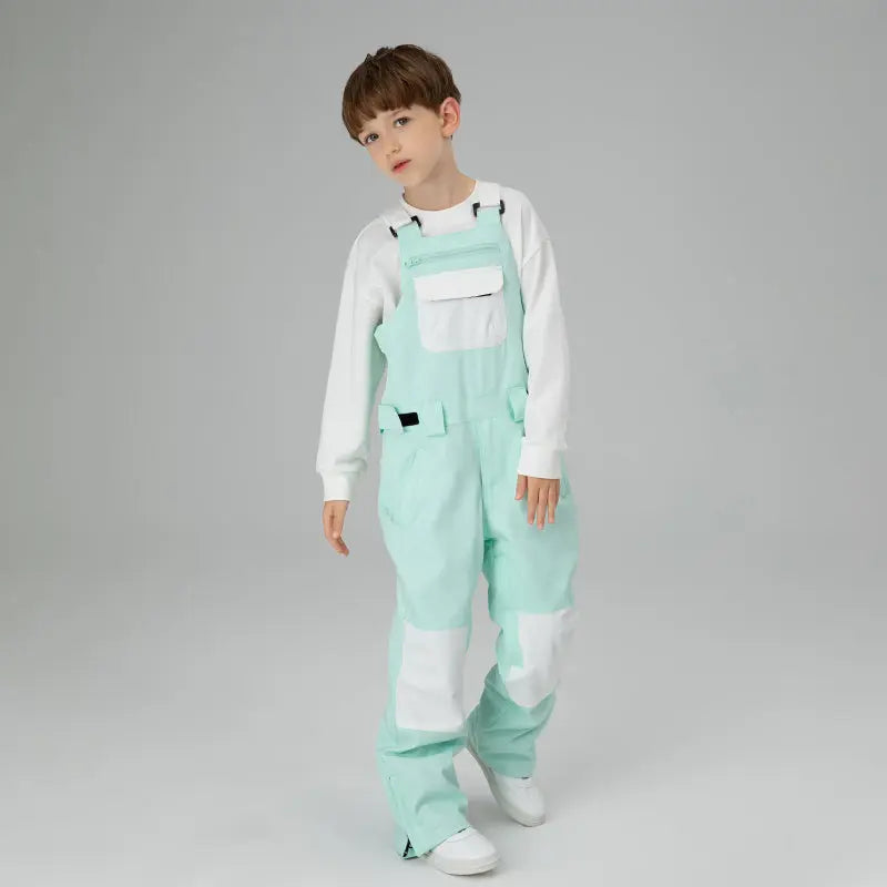 HOTIAN Boys Colorblock Ski Overall Bib Pants HOTIAN