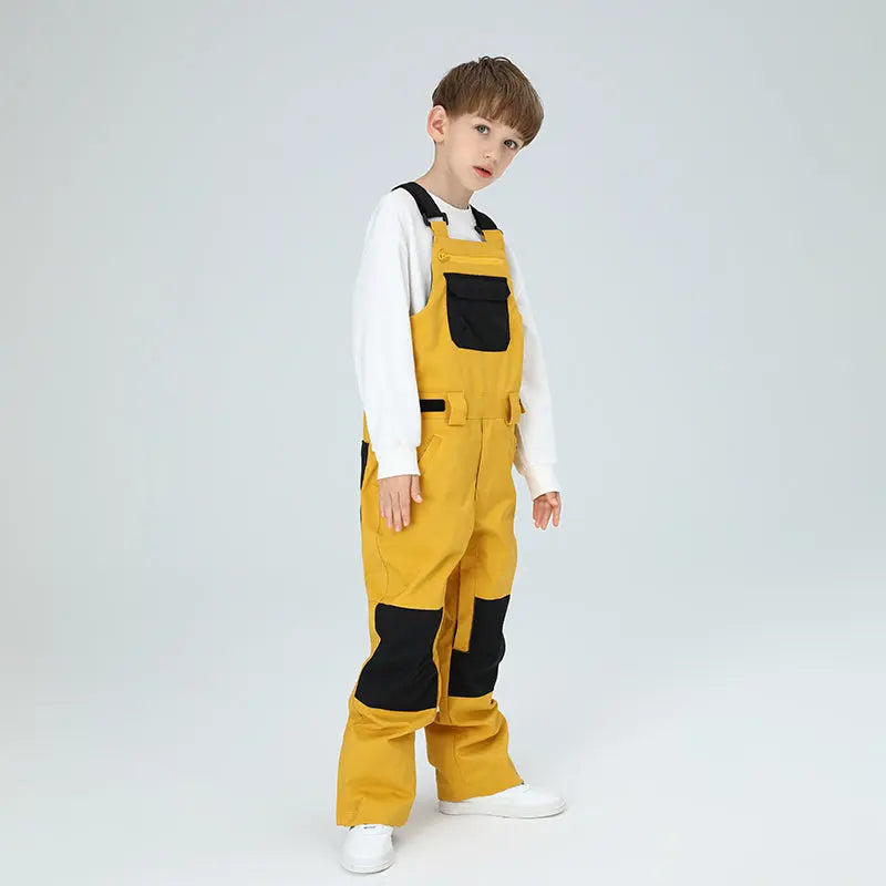 HOTIAN Boys Colorblock Ski Overall Bib Pants HOTIAN