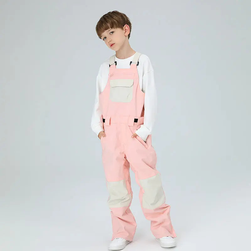 HOTIAN Boys Colorblock Ski Overall Bib Pants HOTIAN