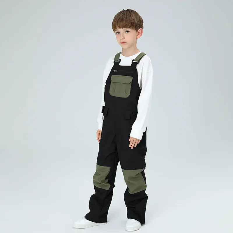 HOTIAN Boys Colorblock Ski Overall Bib Pants HOTIAN