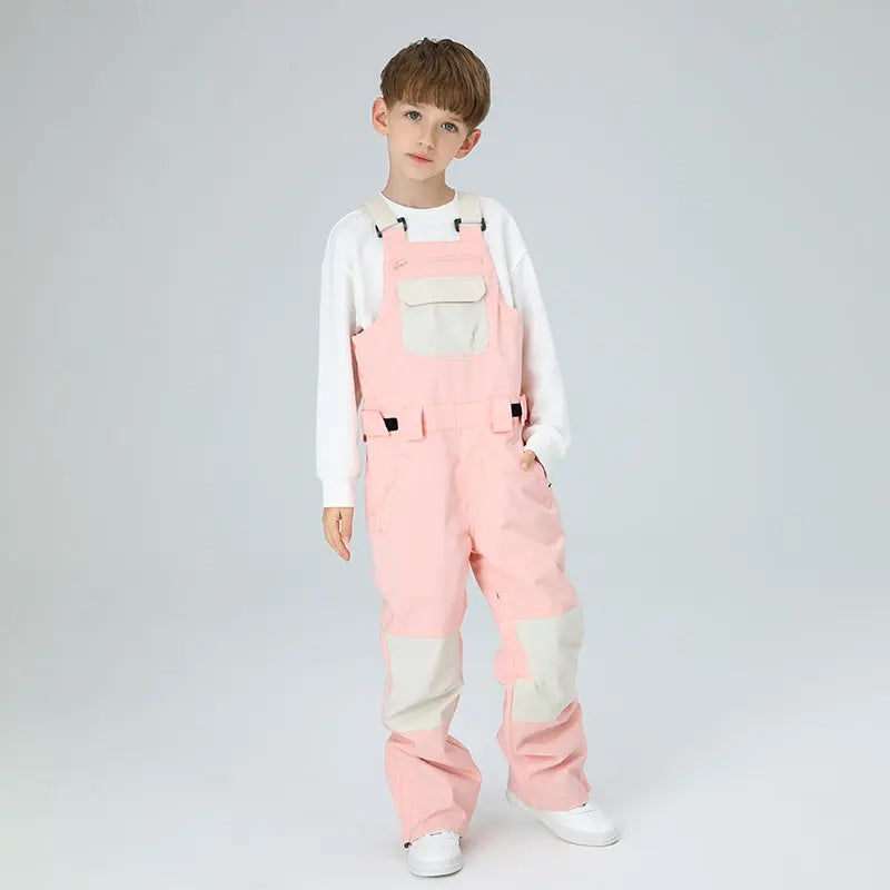 HOTIAN Boys Colorblock Ski Overall Bib Pants HOTIAN