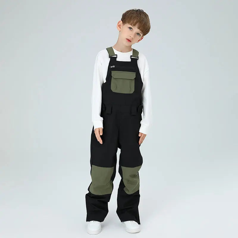 HOTIAN Boys Colorblock Ski Overall Bib Pants HOTIAN