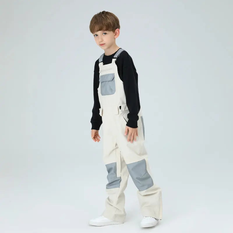 HOTIAN Boys Colorblock Ski Overall Bib Pants HOTIAN