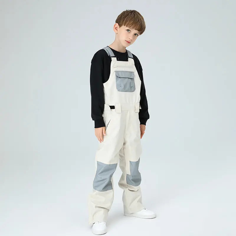 HOTIAN Boys Colorblock Ski Overall Bib Pants HOTIAN