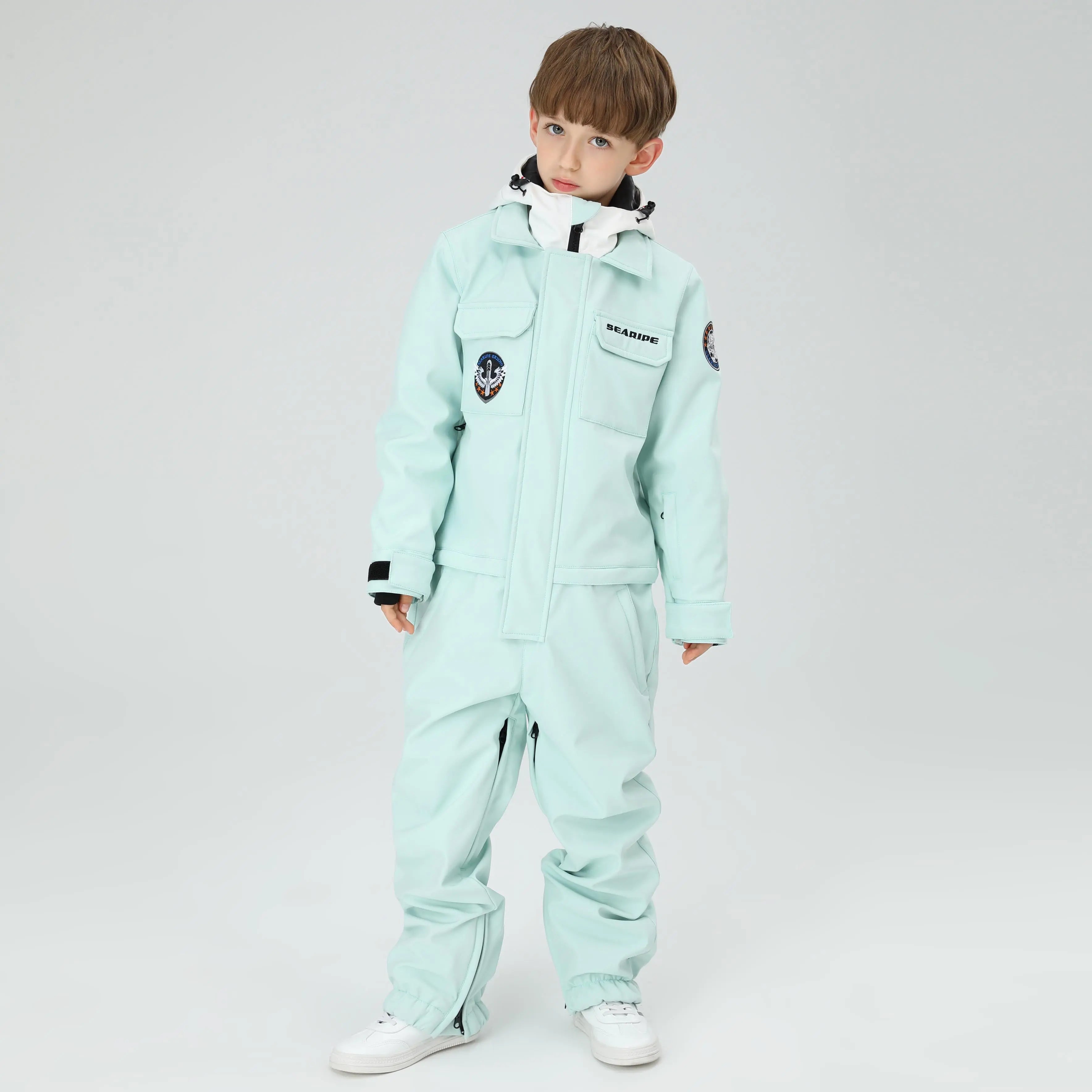 Children One-Piece Ski Suit Girl Boy Outdoor Warm Snow
