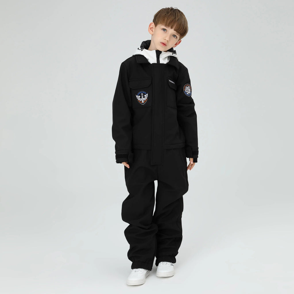 HOTIAN Boys Hooded Cargo One Piece Snow Suits HOTIAN