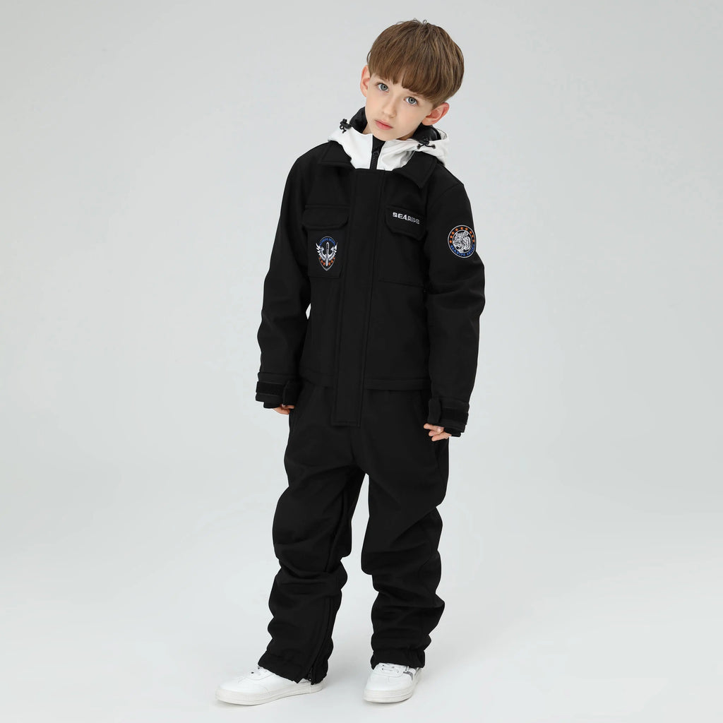 HOTIAN Boys Hooded Cargo One Piece Snow Suits HOTIAN