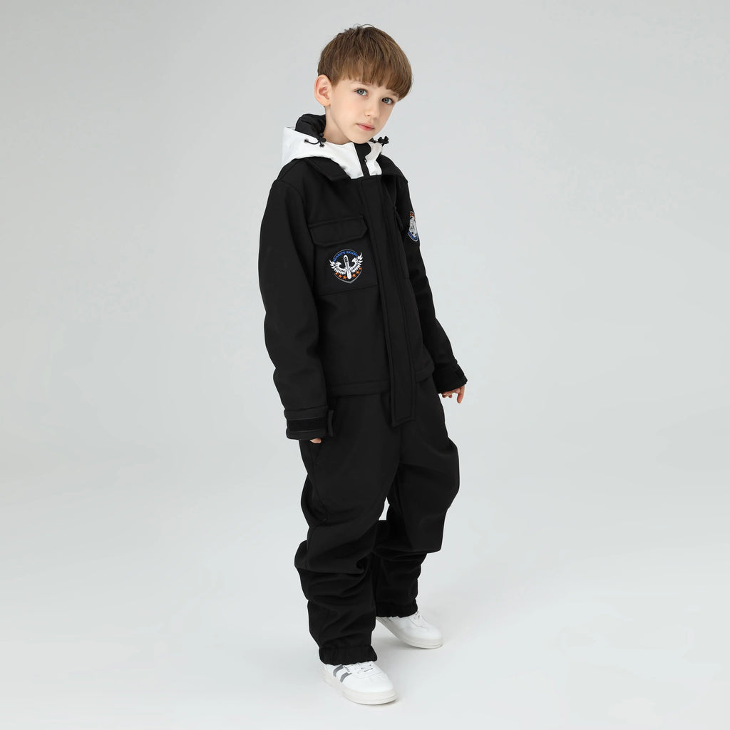 HOTIAN Boys Hooded Cargo One Piece Snow Suits HOTIAN