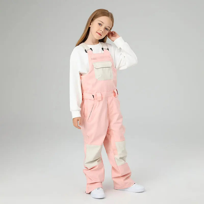 HOTIAN Girls Colorblock Ski Overall Bib Pants HOTIAN