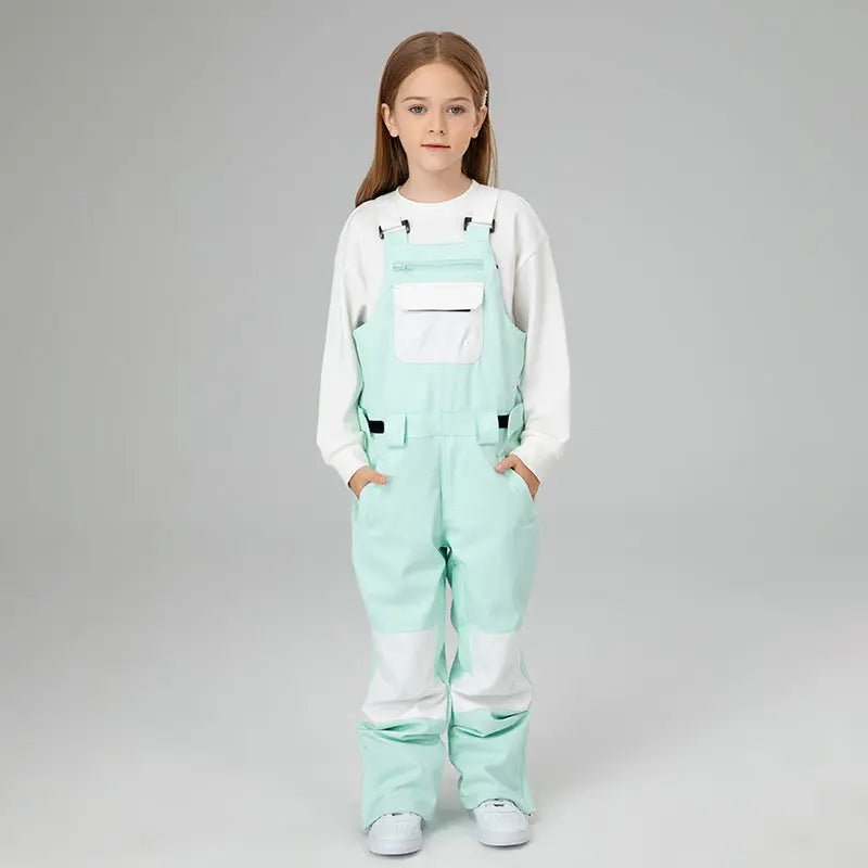 HOTIAN Girls Colorblock Ski Overall Bib Pants HOTIAN