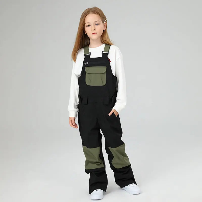 HOTIAN Girls Colorblock Ski Overall Bib Pants HOTIAN