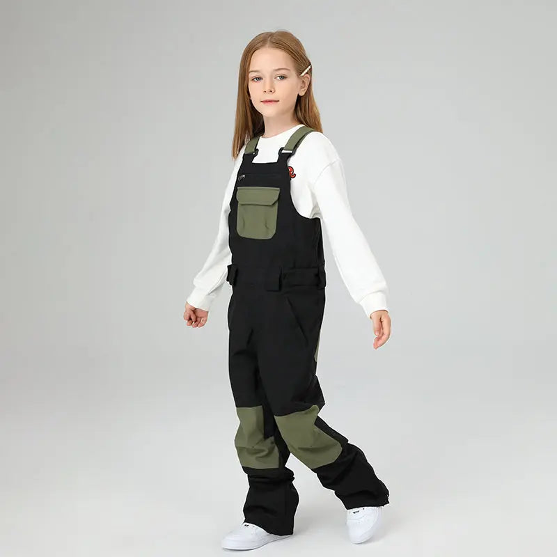 HOTIAN Girls Colorblock Ski Overall Bib Pants HOTIAN