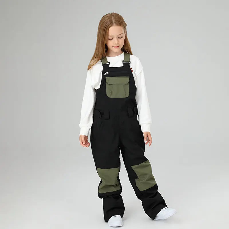 HOTIAN Girls Colorblock Ski Overall Bib Pants HOTIAN