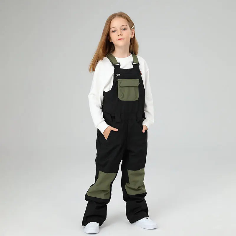 HOTIAN Girls Colorblock Ski Overall Bib Pants HOTIAN